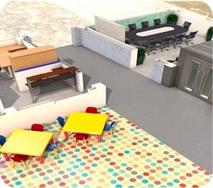 3D rendering of an accessible center.